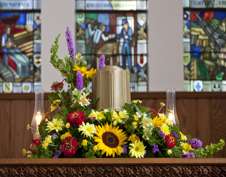 Water Tight Bronze Urn Displayed at a Memorial